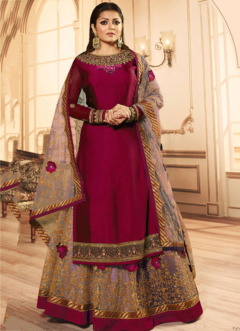 New Party Wear Anarkali Collection With Ghagra Having Wonderful Embroidery Work and Net Dupatta With Beautiful Border    
